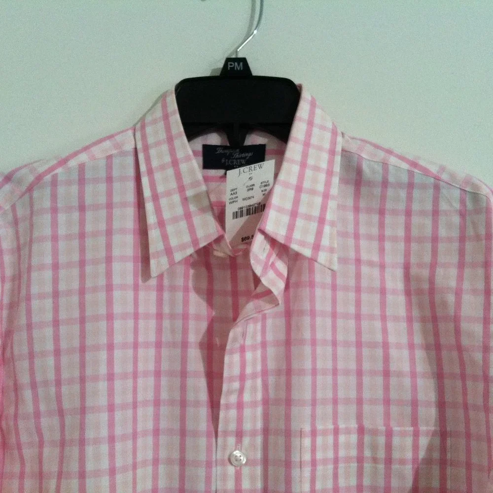 J.CREW MENS NEW PINK 100%COTTON DRESS SHIRT SIZE: M(15-15.5) - Picture 1 of 4